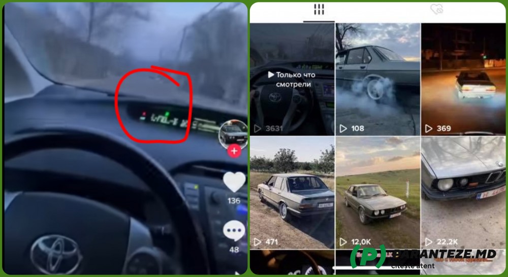Cu peste 170 Km/h prin localitate. „Isprava” cu care s-a lăudat un Tik-Toker din Moldova